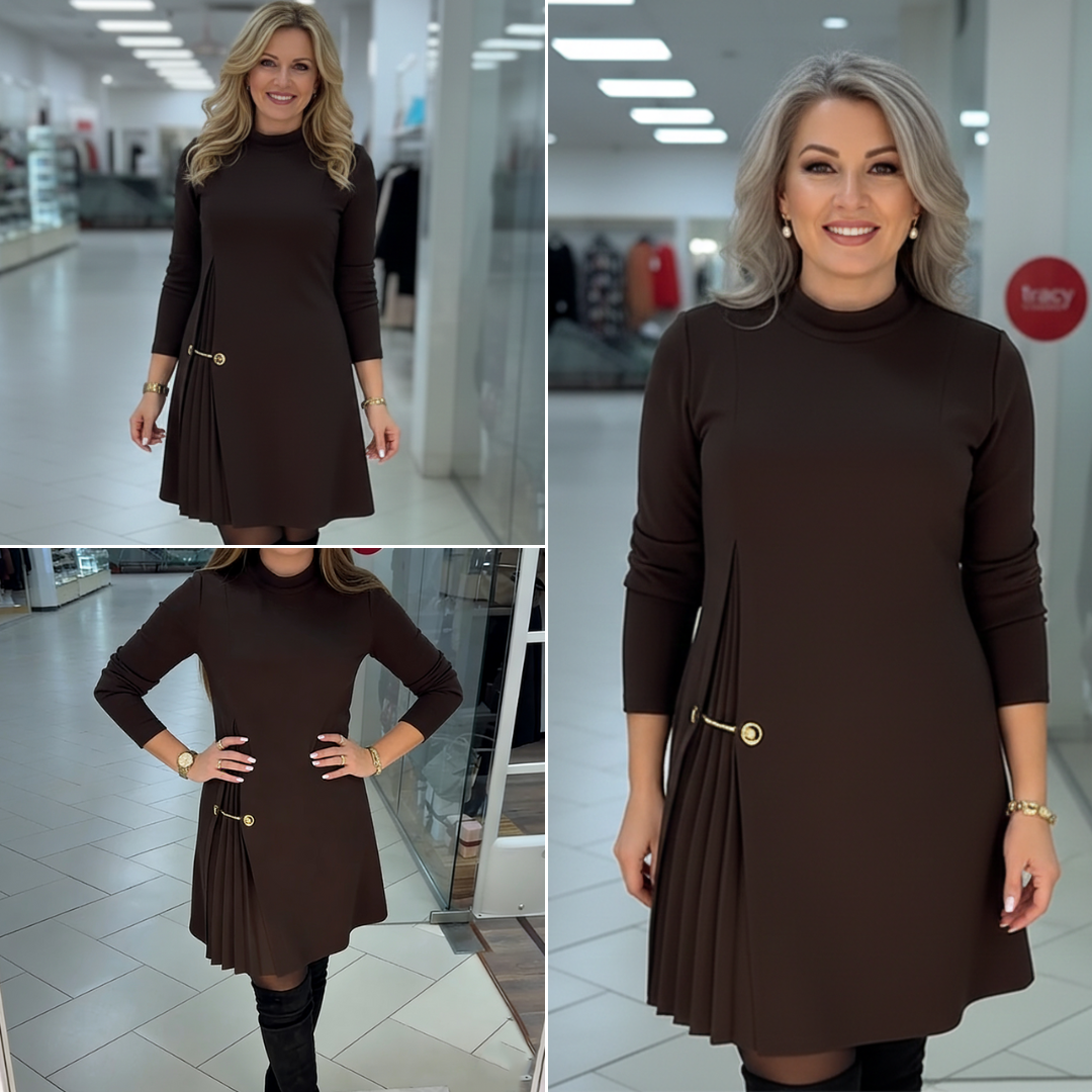 Sophie | Long Sleeve Pleated Dress