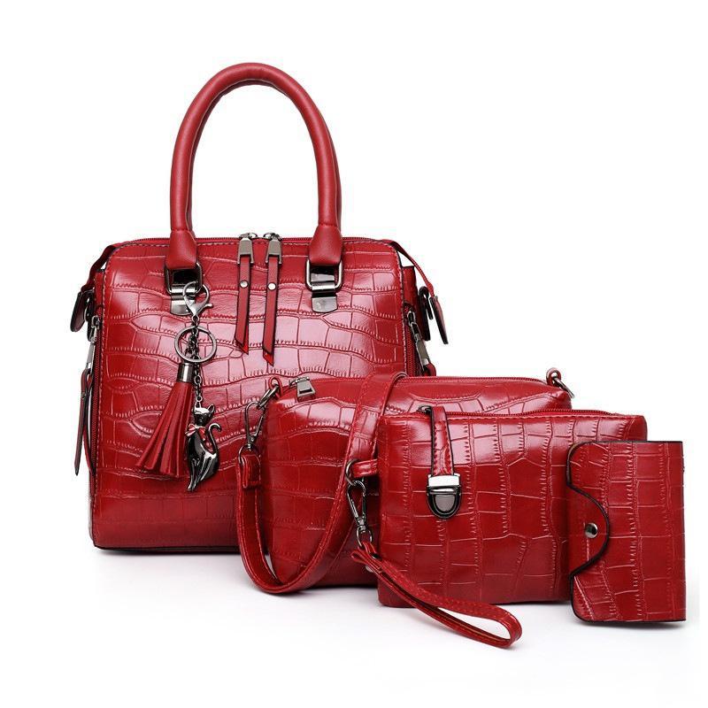 Palmer | 4-Piece Crocodile Pattern Handbag