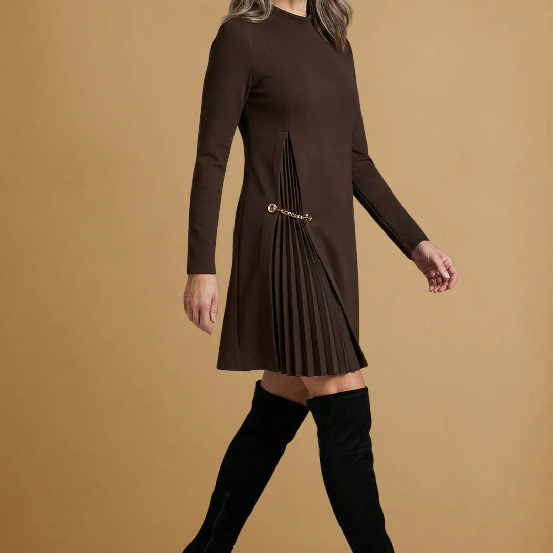 Sophie | Long Sleeve Pleated Dress
