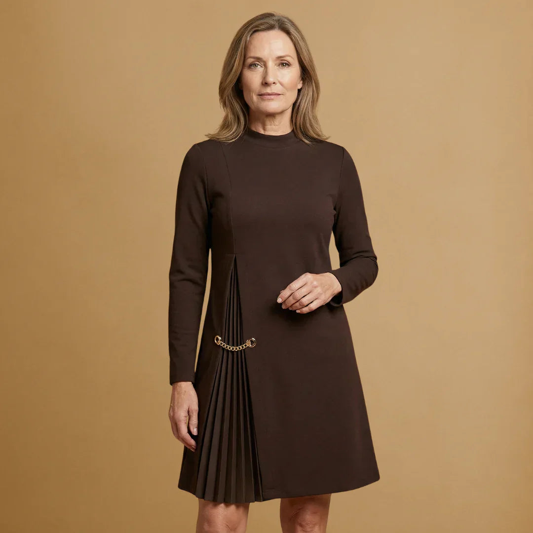Sophie | Long Sleeve Pleated Dress